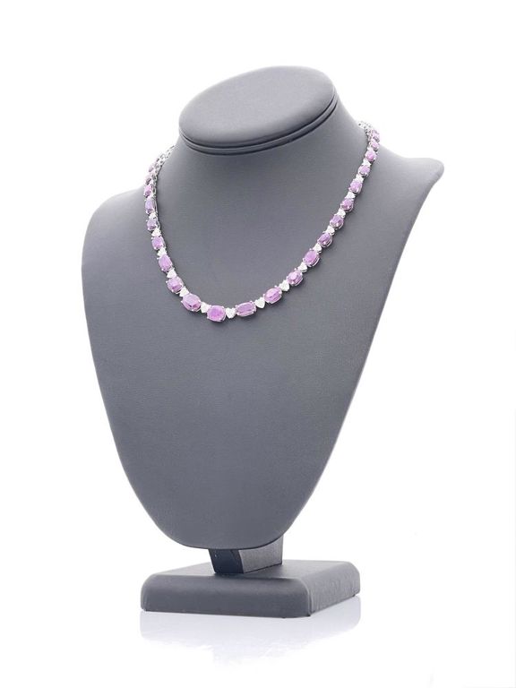 Platinum Kashmir sapphire diamond necklace