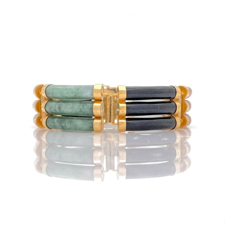14k yellow gold jade bracelet
