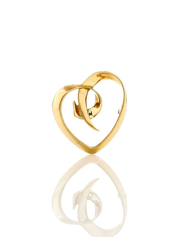 18k yellow gold brooch