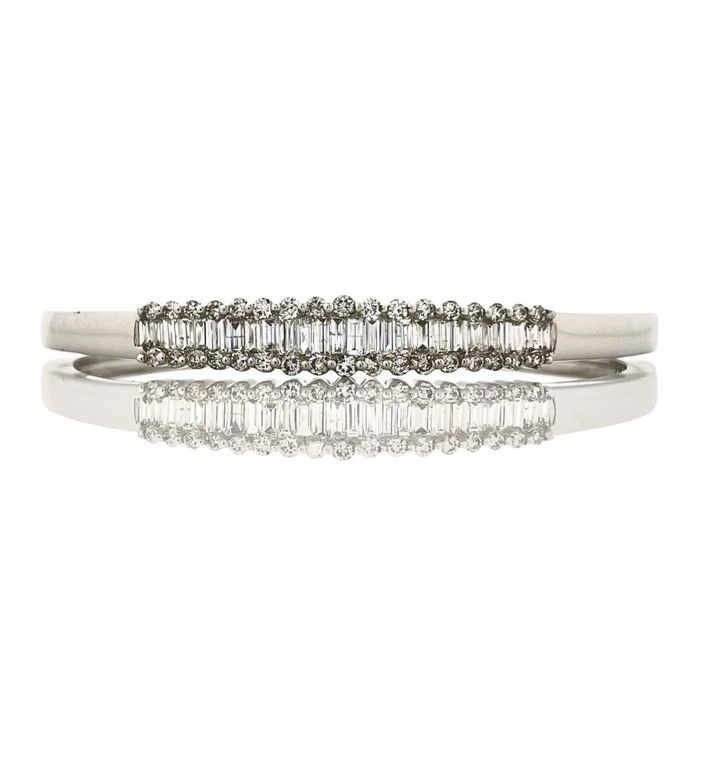 14k white gold diamond bangle