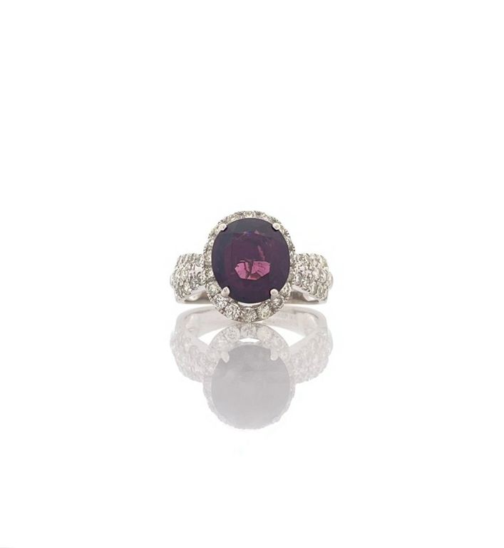 14k white gold spinel diamond ring