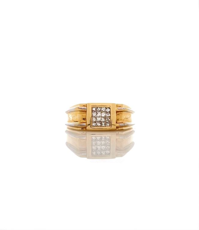 14k two-tone gold diamond ring