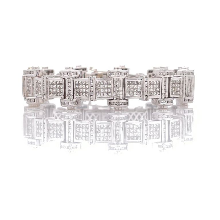 14k white gold diamond bracelet