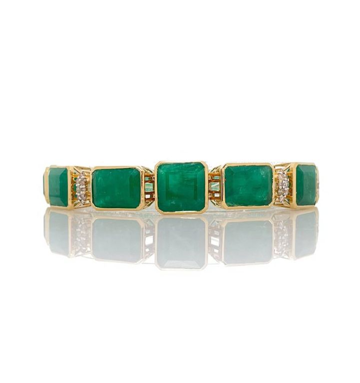 18k yellow gold emerald bracelet