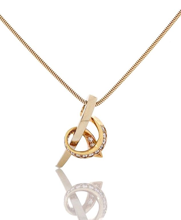 14k yellow gold diamond pendant necklace