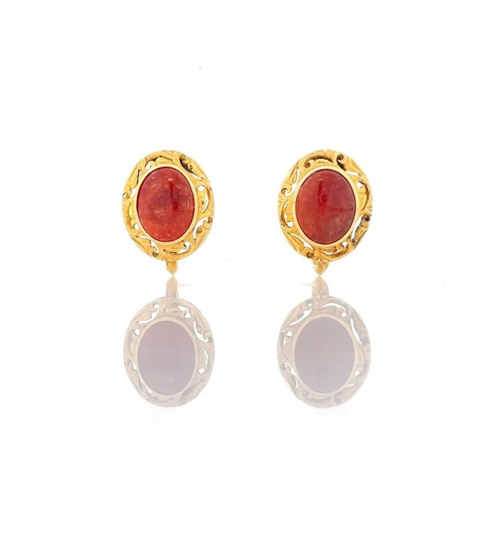 14k yellow gold jade earrings
