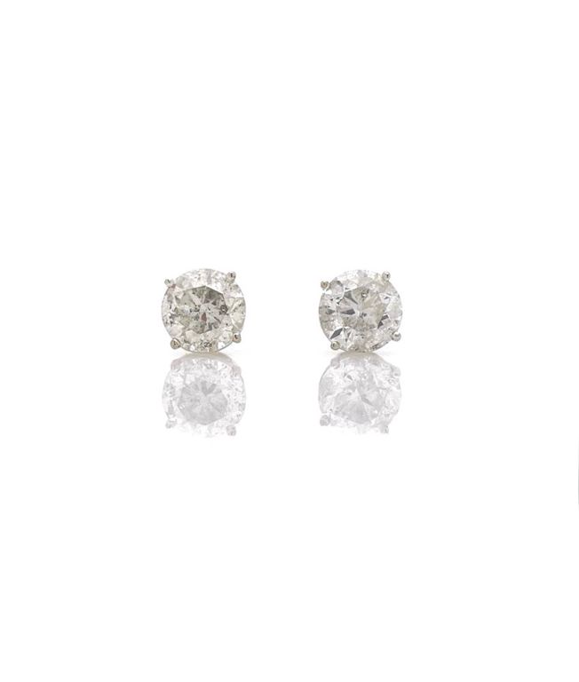18k white gold diamond stud earrings