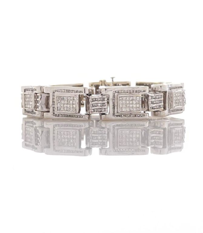 14k white gold diamond bracelet