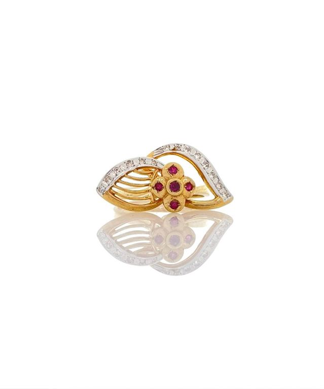 14k yellow gold spinner diamond ring