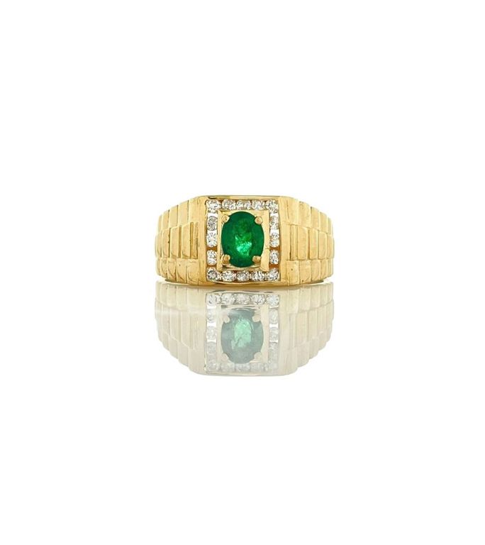 14k yellow gold emerald ring