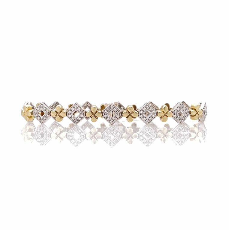 14k two-tone gold diamond bracelet