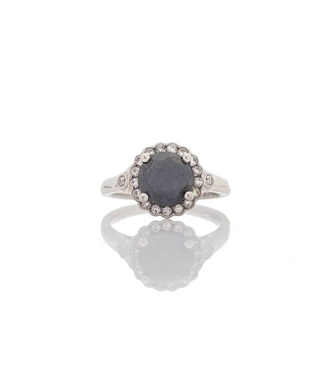 Platinum halo diamond ring
