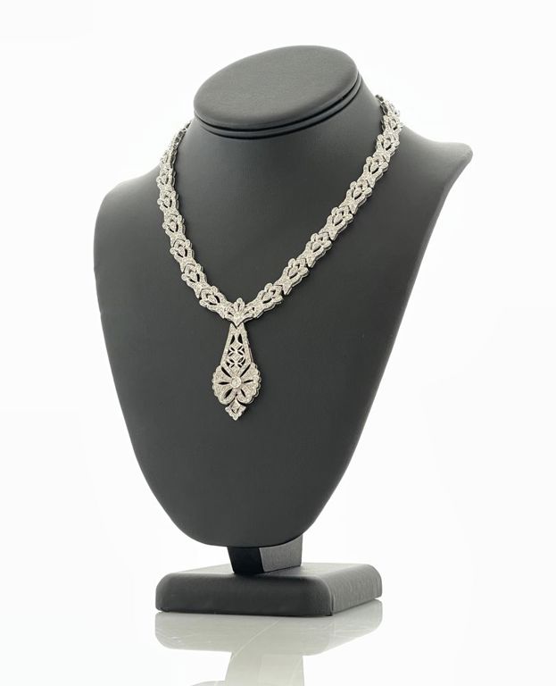 Art Deco 14k gold diamond necklace