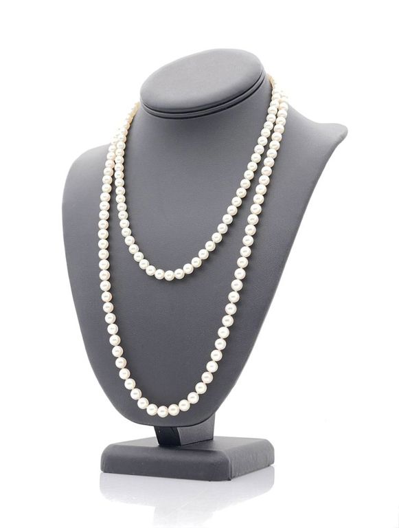 Lot of 2 14k yellow gold pearl necklaces