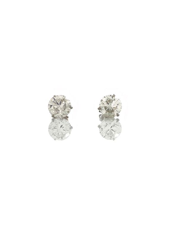 14k white gold stud diamond earrings