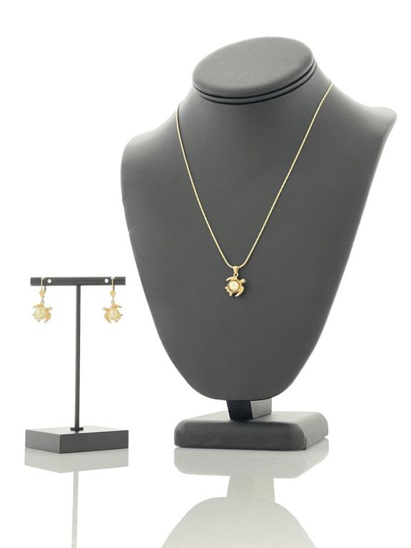 14k yellow gold pearl jewelry set