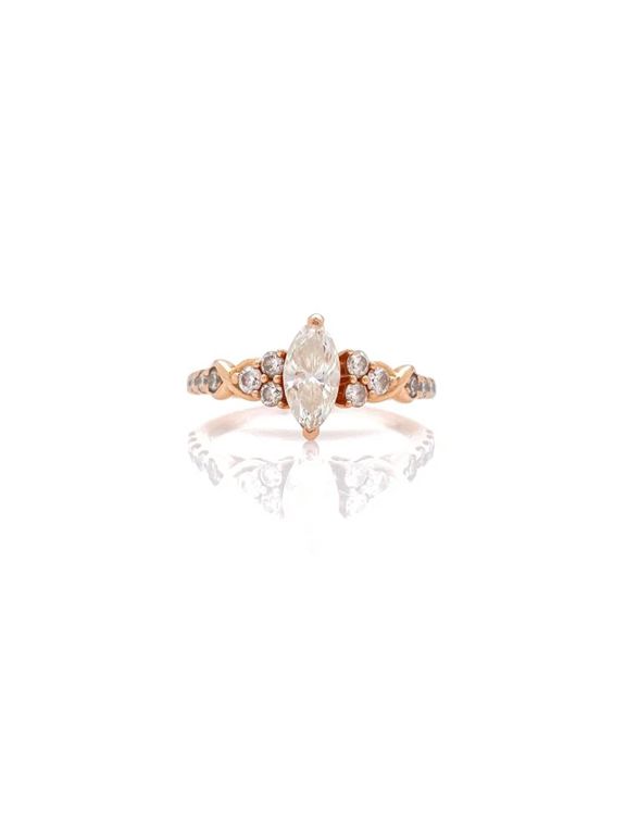 14k rose gold wedding diamond ring