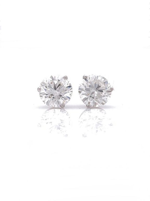 14k white gold diamond stud earrings