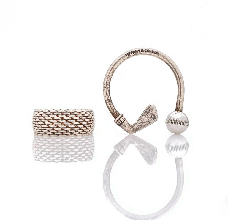 Tiffany & Co sterling silver ring and key ring