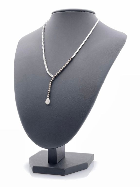 14k white gold diamond necklace