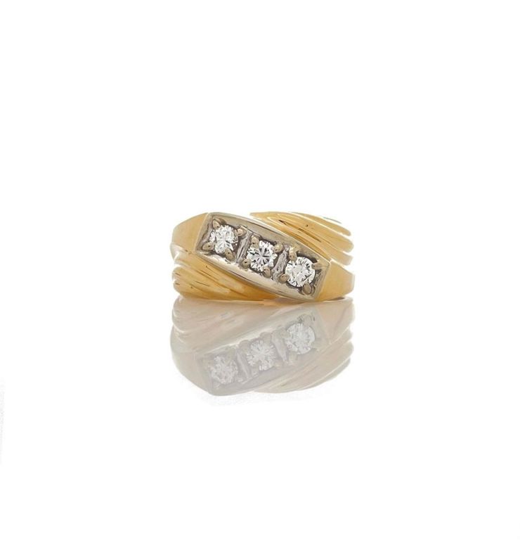14k yellow gold diamond ring
