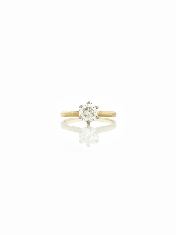 14k yellow gold diamond solitaire ring