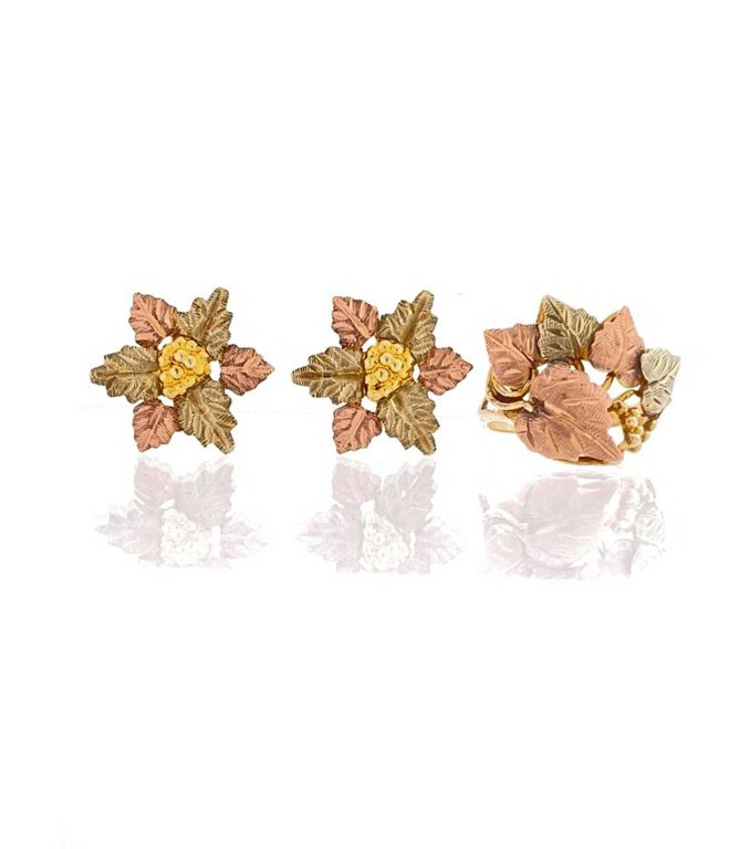 10k & 12k gold ring and earrings set