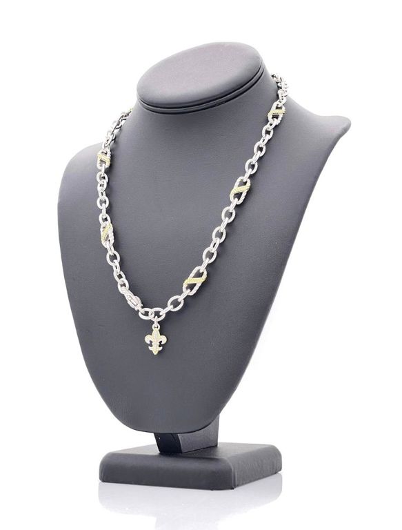 Sterling silver charm cubic zirconia necklace