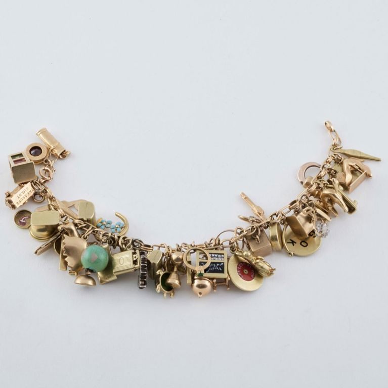 Gold charm bracelet