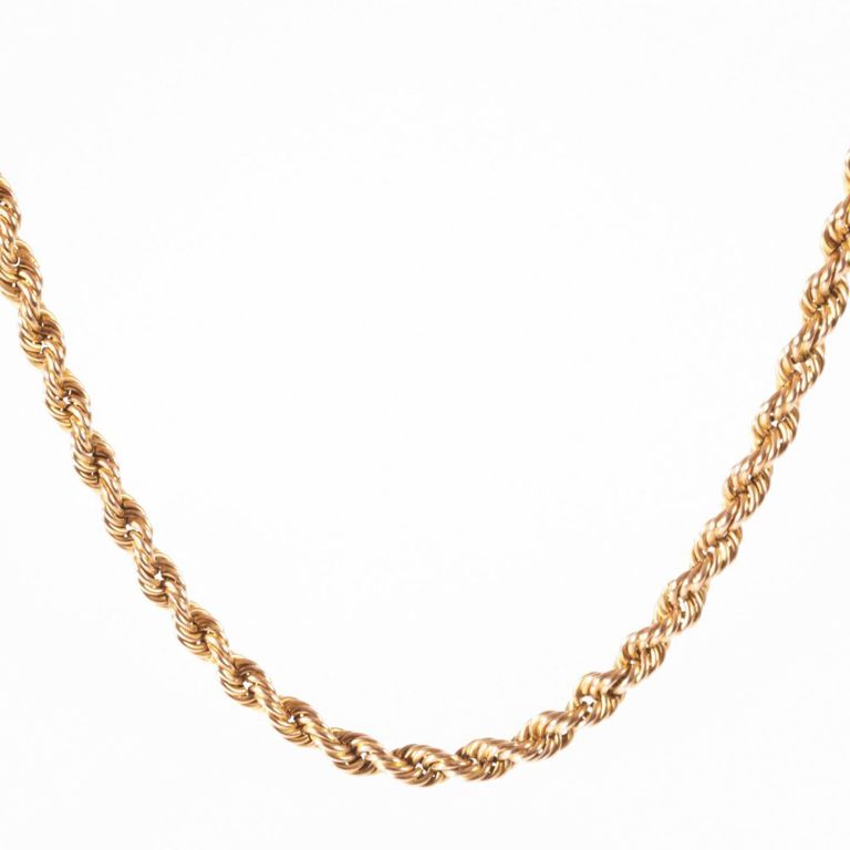 18k and 14k gold rope chain necklaces