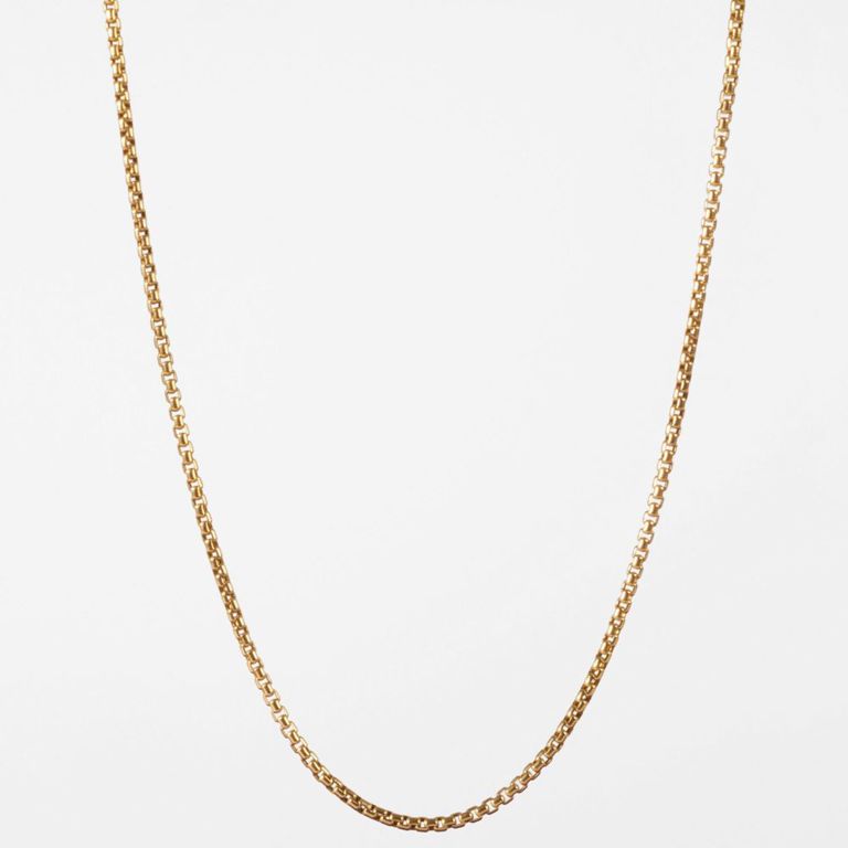 14k gold box link chain necklace