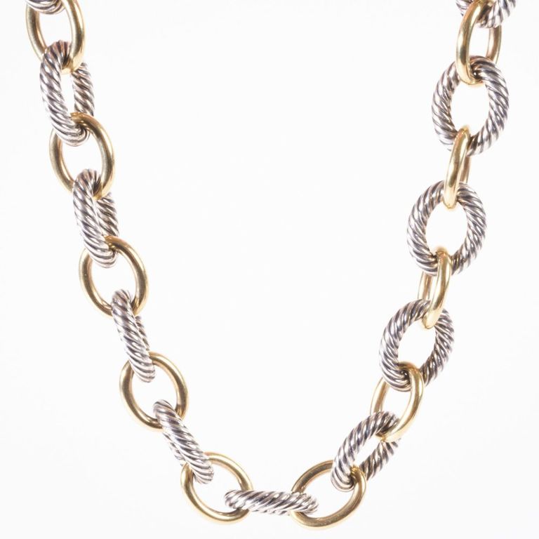 18k gold and sterling silver link chain