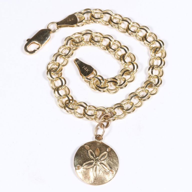 14k yellow gold charm bracelet