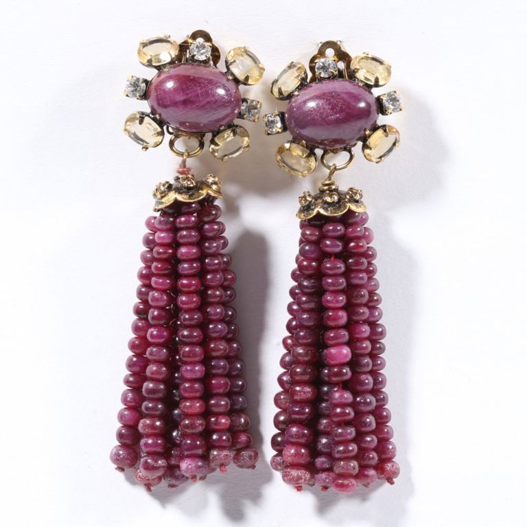 Gemstone tassel earrings