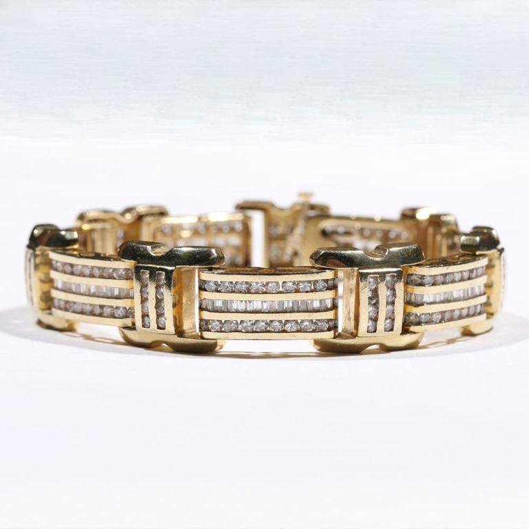 14k yellow gold diamond tennis bracelet