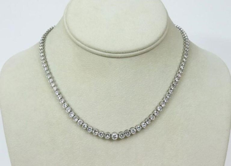 Platinum and diamond riviere necklace
