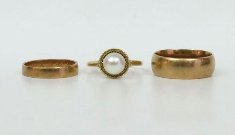 Three 14k gold rings