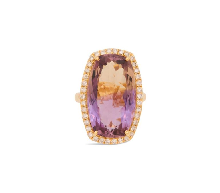14k yellow gold ametrine ring