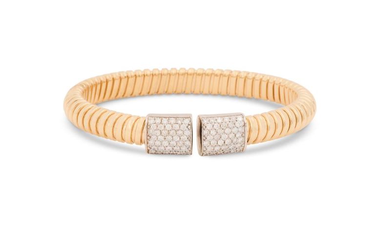 14k yellow gold diamond cuff bracelet