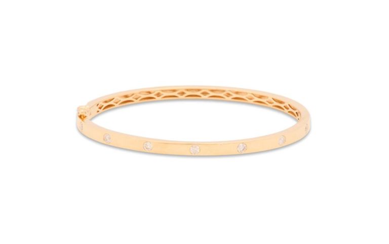 14k yellow gold diamond bangle bracelet