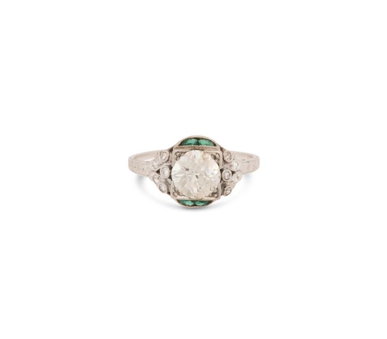Art Deco platinum diamond ring