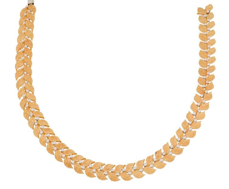 18k yellow gold diamond necklace