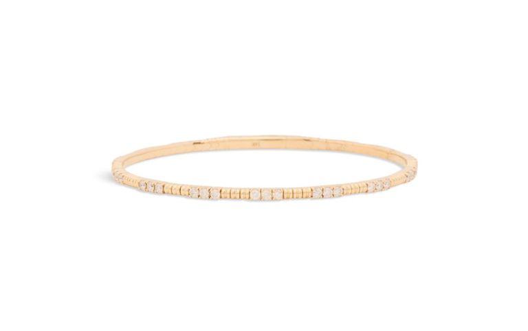 14k yellow gold diamond bangle bracelet