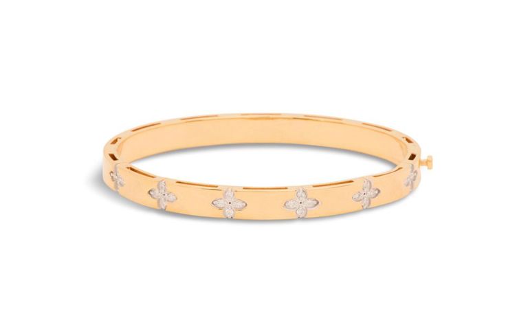 14k yellow gold diamond bangle bracelet