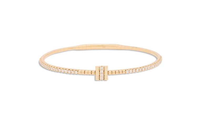 14k yellow gold diamond bangle bracelet