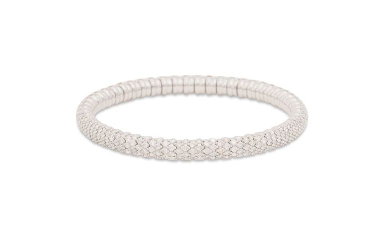 14k white gold expandable diamond bangle bracelet