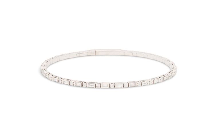 18k white gold bangle diamond bracelet