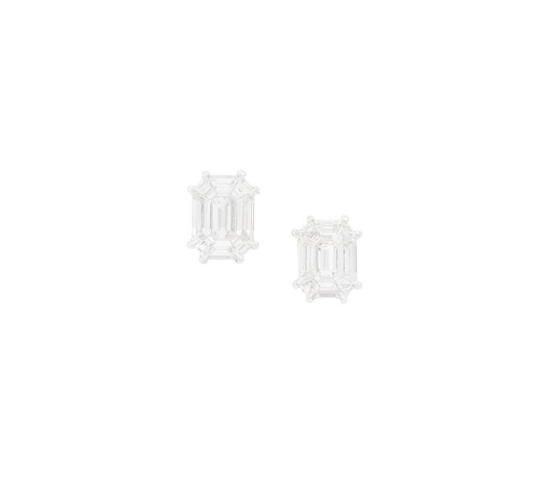 14k white gold diamond earrings