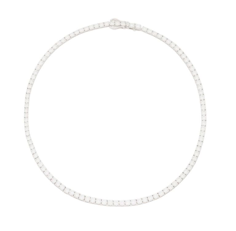 14k white gold diamond tennis necklace