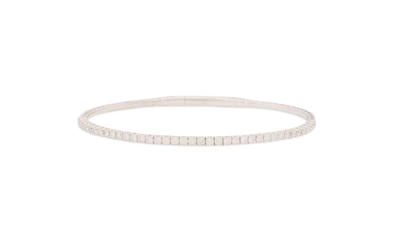 14k white gold diamond bangle bracelet